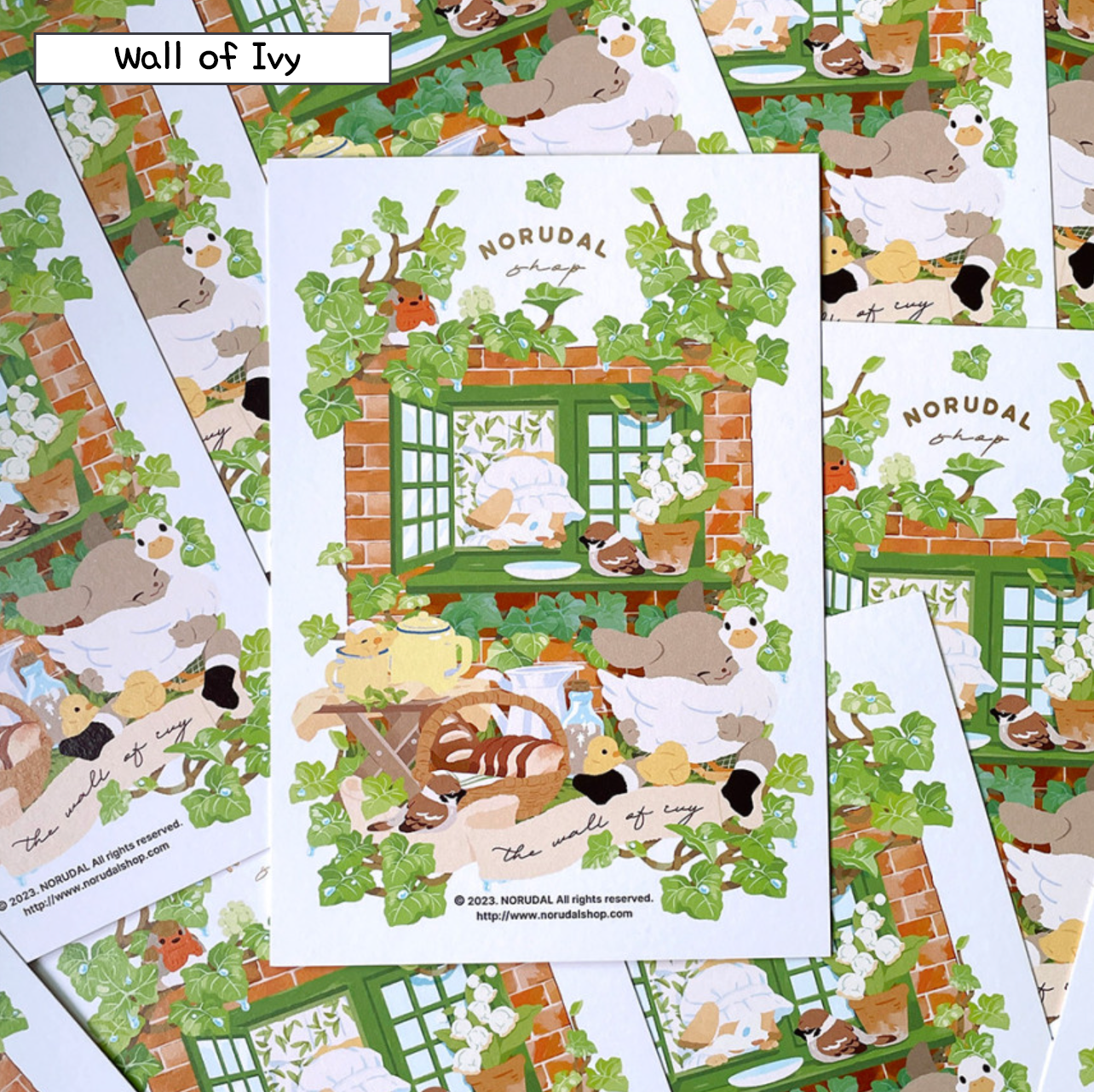 [NR12] Norudal Shop Sweet & Sour Gold - foil Postcard (options) - Norudal Shop_NR12S4 - Wall of Ivy_korean_sticker_stationery