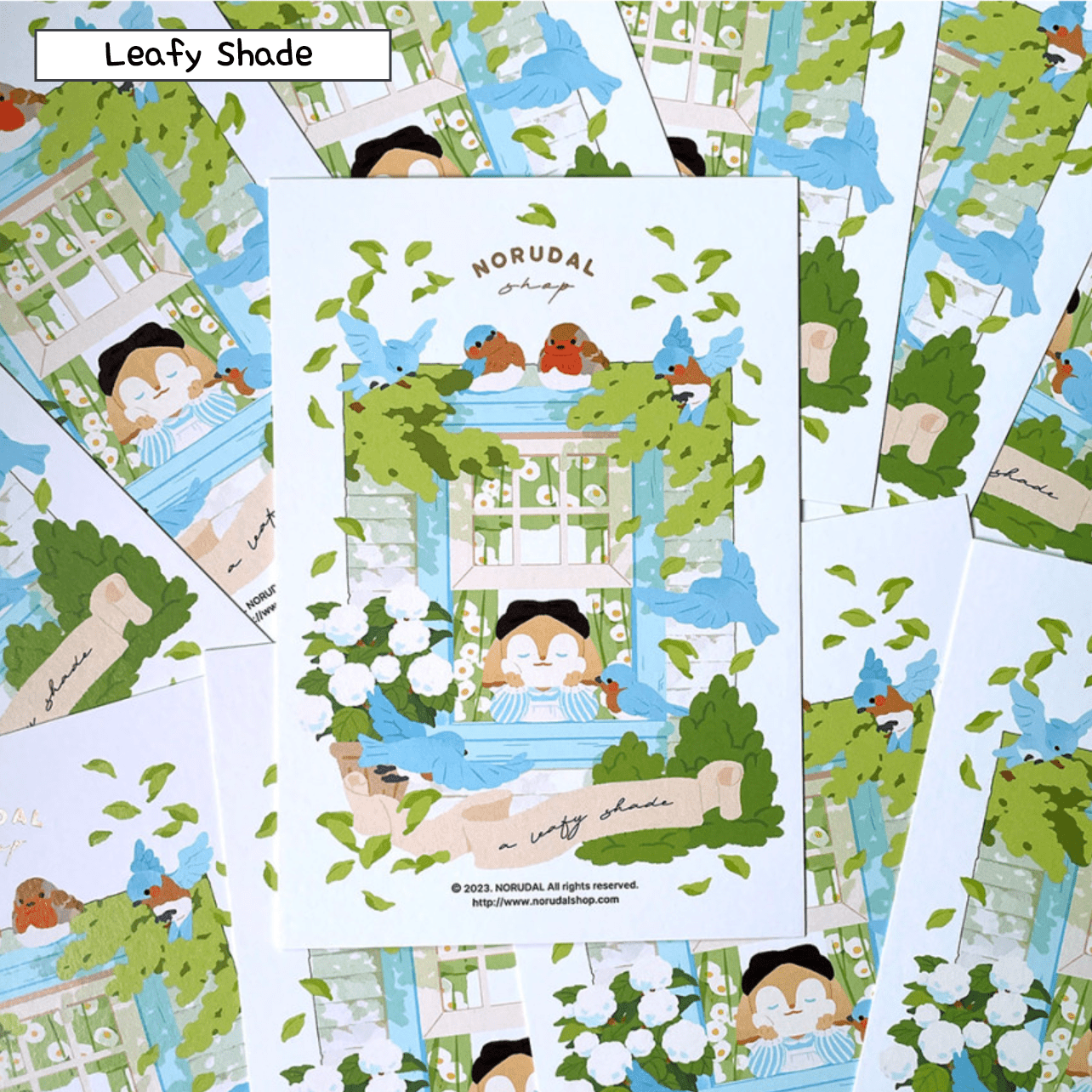 [NR12] Norudal Shop Sweet & Sour Gold - foil Postcard (options) - Norudal Shop_NR12S1 - Leafy Shade_korean_sticker_stationery