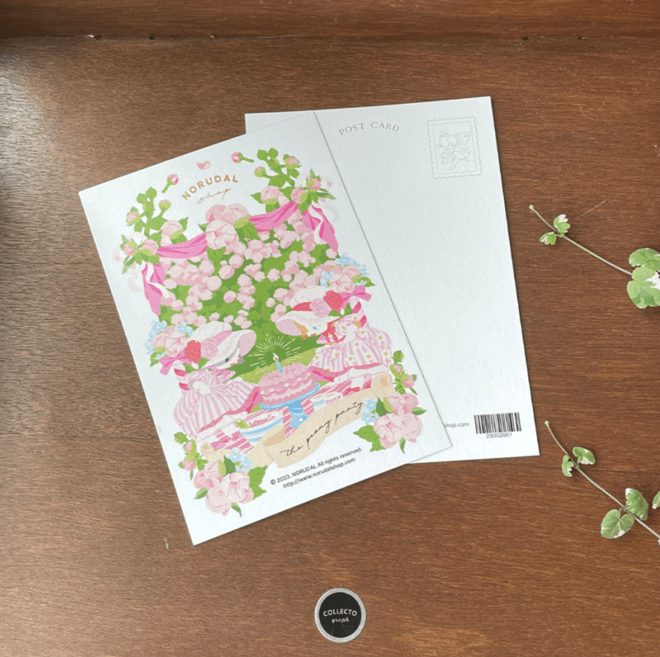[NR12] Norudal Shop Sweet & Sour Gold - foil Postcard (options) - Norudal Shop_NR12S2 - Peony Party_korean_sticker_stationery