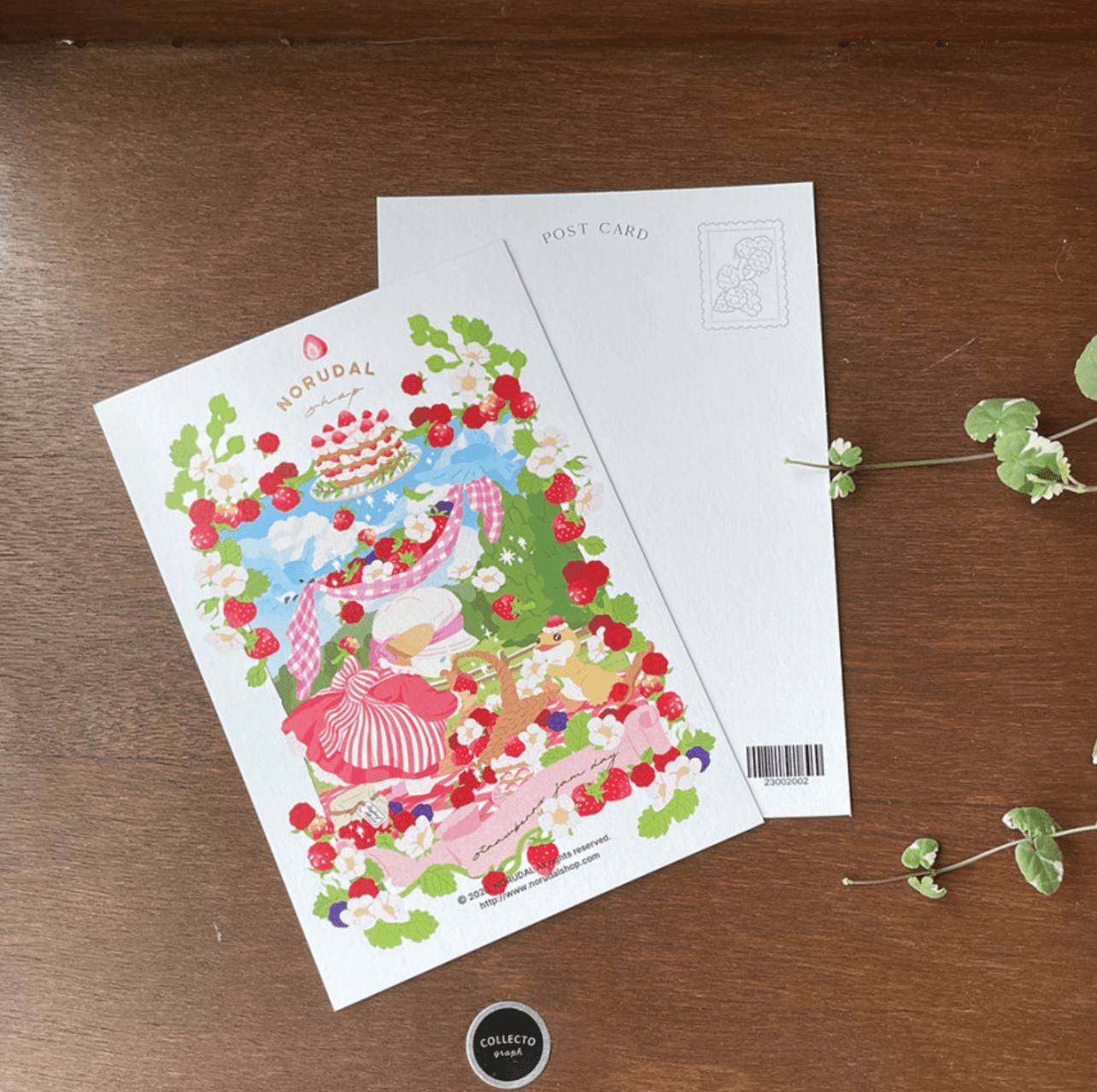 [NR12] Norudal Shop Sweet & Sour Gold - foil Postcard (options) - Norudal Shop_NR12S3 - Strawberry Jam_korean_sticker_stationery