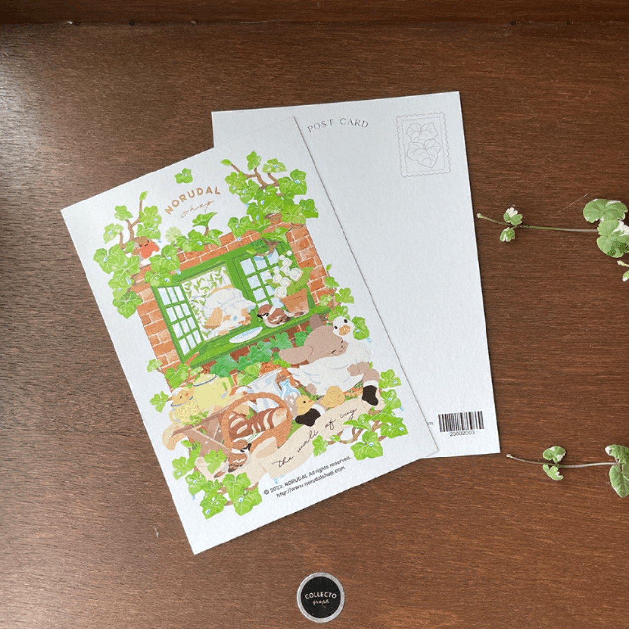[NR12] Norudal Shop Sweet & Sour Gold - foil Postcard (options) - Norudal Shop_NR12S4 - Wall of Ivy_korean_sticker_stationery