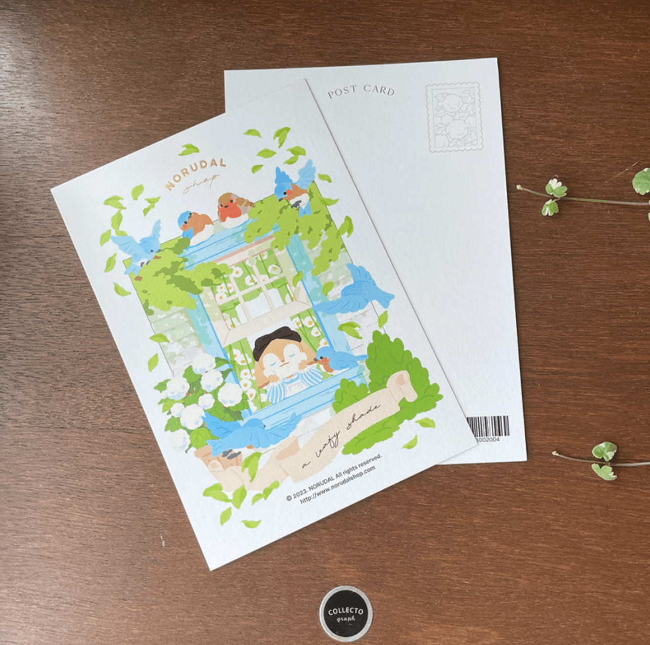 [NR12] Norudal Shop Sweet & Sour Gold - foil Postcard (options) - Norudal Shop_NR12S1 - Leafy Shade_korean_sticker_stationery