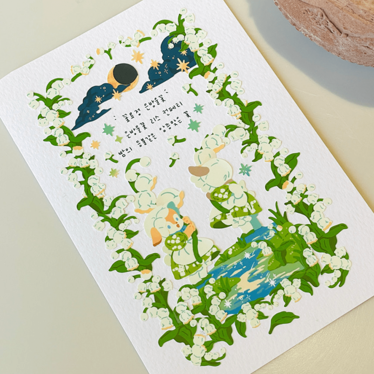 [NR16] Norudal Shop Wreath Confetti Removable Sticker Sheet (options) - Norudal Shop_NR16S4 - Lily of the Valley (White)_korean_sticker_stationery
