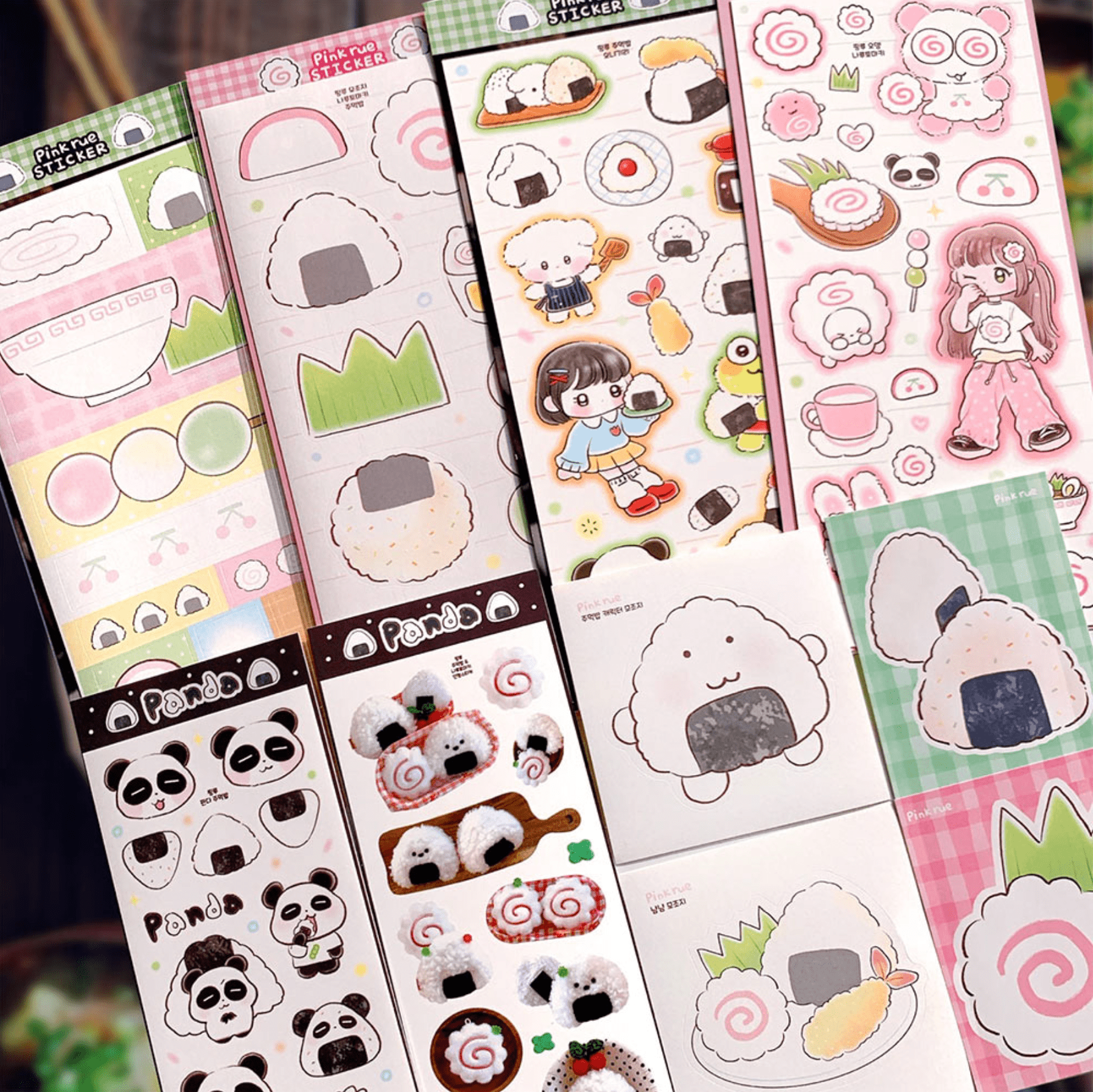 [PK13] Pinkrue Onigiri & Narutomaki Sticker Pack (Singles/Pack) - Pinkrue_PK13 - Pack_korean_sticker_stationery