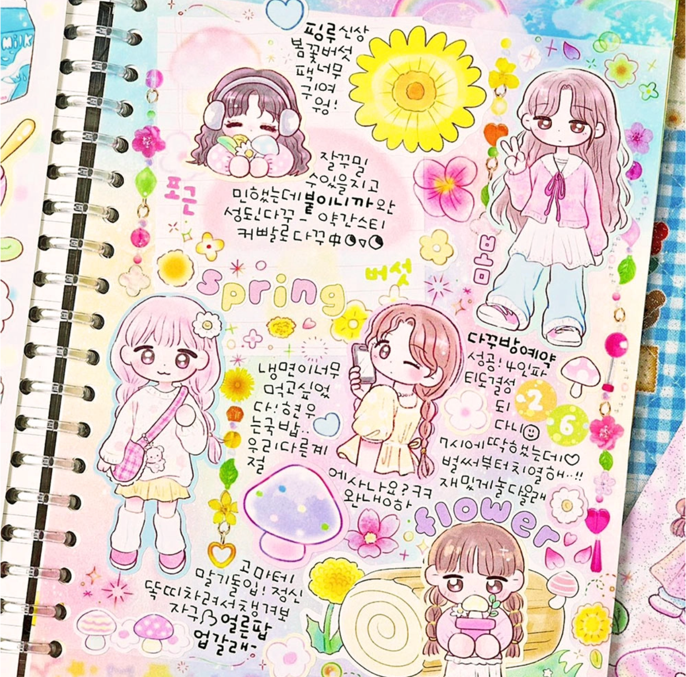 [PK18] Pinkrue Spring & Mushroom Sticker Pack (Singles/Pack) - Pinkrue_PK18 - Pack_korean_sticker_stationery