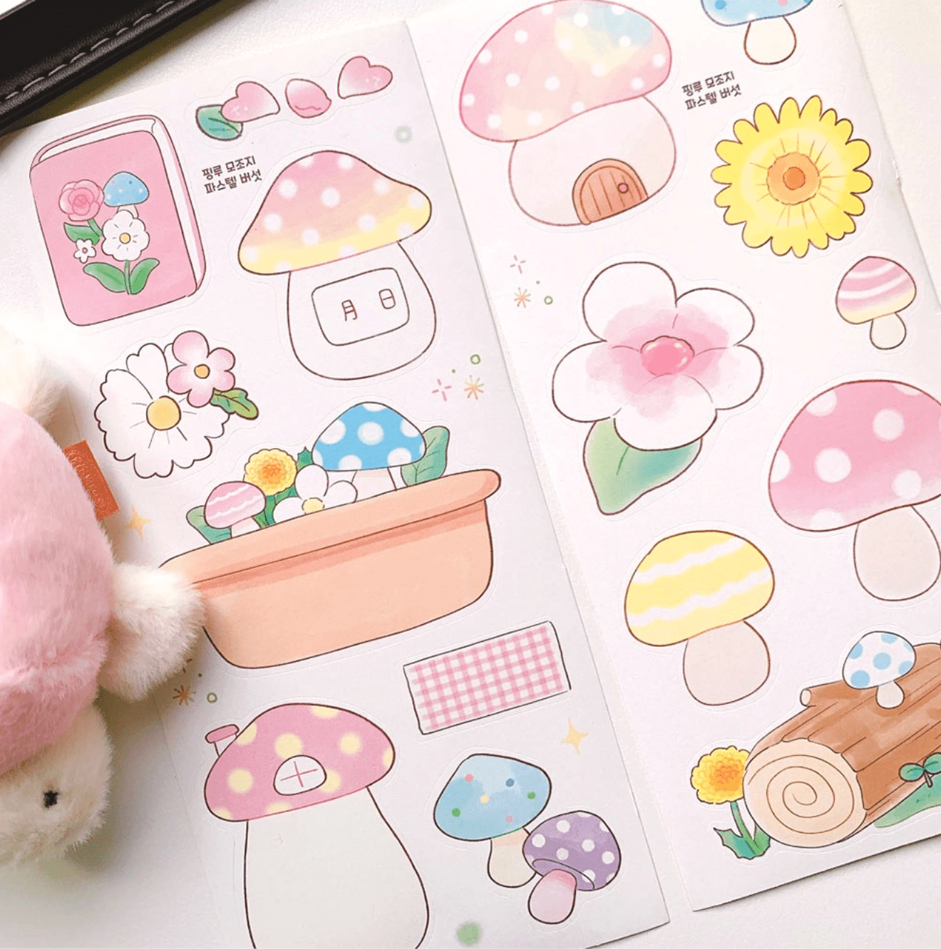 [PK18] Pinkrue Spring & Mushroom Sticker Pack (Singles/Pack) - Pinkrue_PK18 - Pack_korean_sticker_stationery