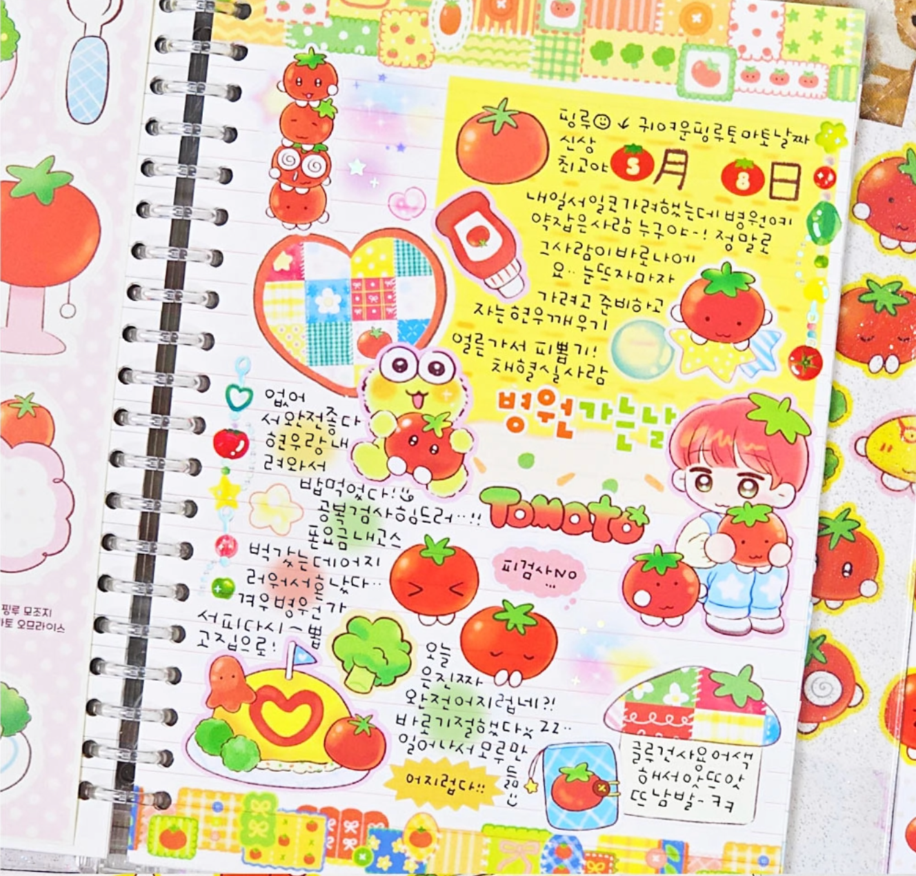 [PK24] Pinkrue Tomato Sticker Pack (Singles/Pack) - Pinkrue_PK24S4 - Memo Sticker Sheets (2)_korean_sticker_stationery