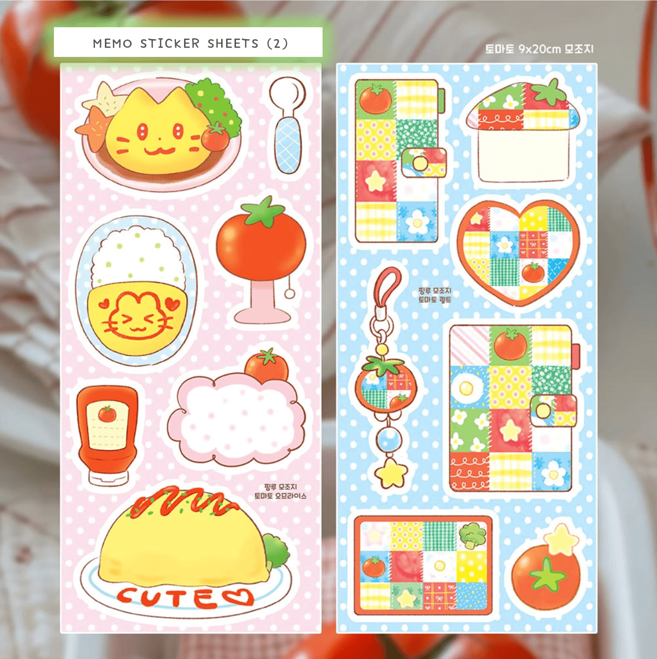 [PK24] Pinkrue Tomato Sticker Pack (Singles/Pack) - Pinkrue_PK24S4 - Memo Sticker Sheets (2)_korean_sticker_stationery