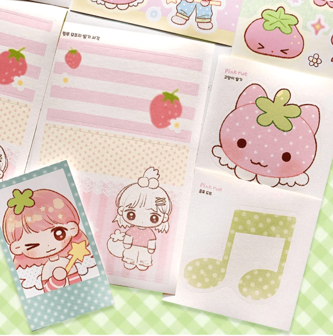 [PK27] Pinkrue Strawberry Angel Sticker Pack (Singles/Pack) - Pinkrue_PK27 - Pack_korean_sticker_stationery