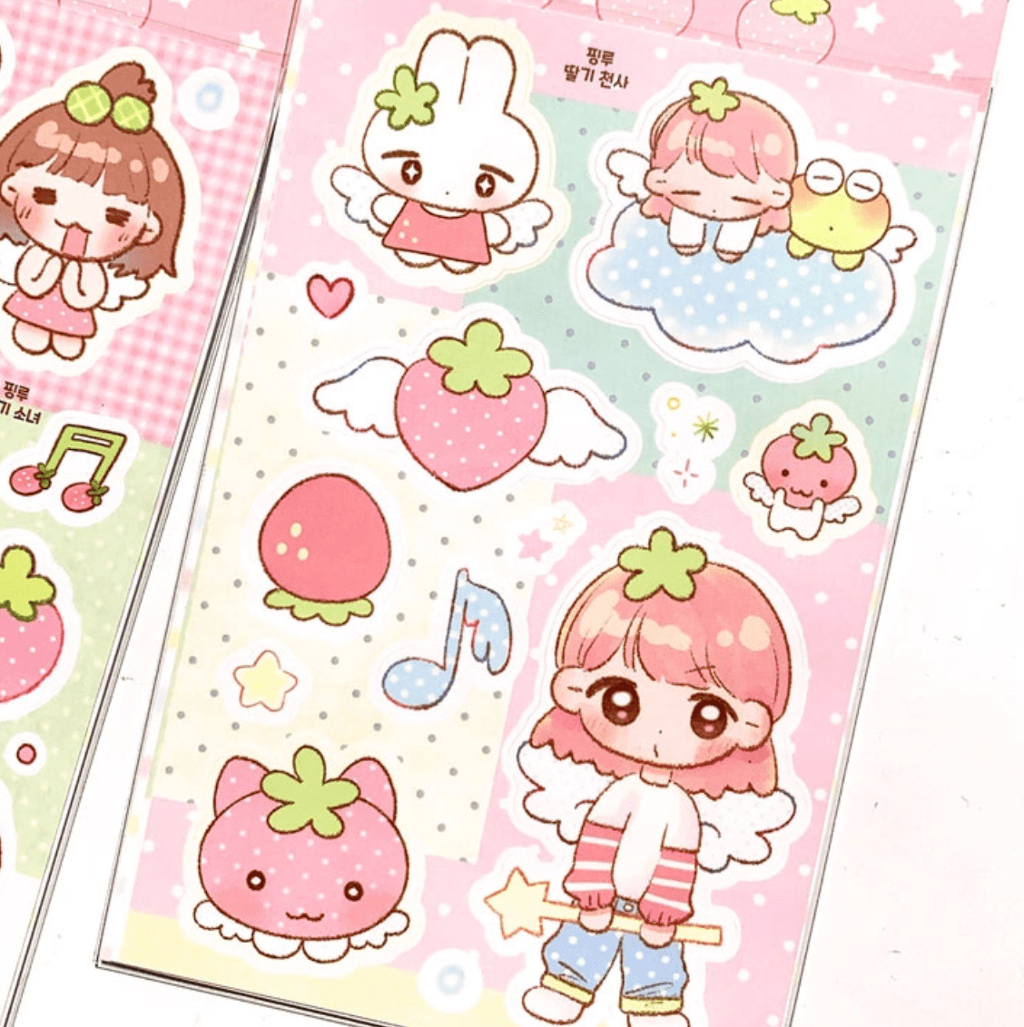 [PK27] Pinkrue Strawberry Angel Sticker Pack (Singles/Pack) - Pinkrue_PK27 - Pack_korean_sticker_stationery