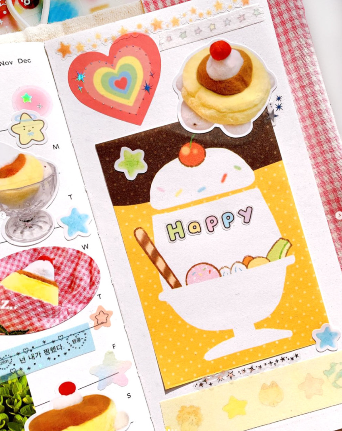 [PK44] Pinkrue Pudding Background Big Memo Pad - Pinkrue__korean_sticker_stationery