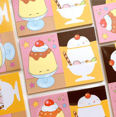 [PK44] Pinkrue Pudding Background Big Memo Pad - Pinkrue__korean_sticker_stationery
