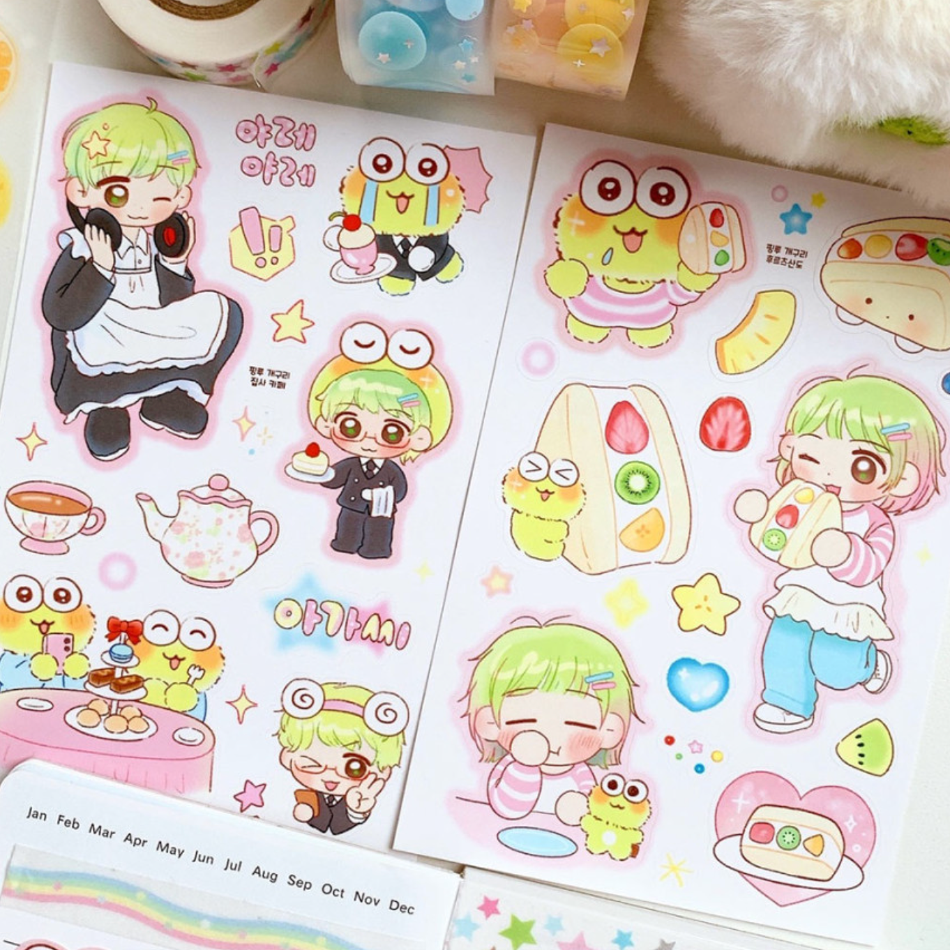 [PK50] Pinkrue Fruits Sando Sticker Pack (Singles/Pack) - Pinkrue_PK50S3 - Fruits Sando Memo_korean_sticker_stationery