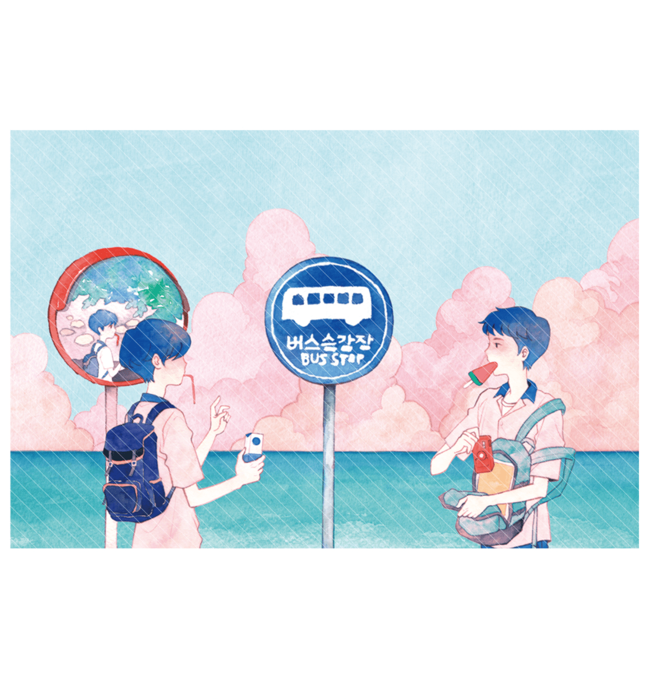 [PN08] Parknyam Bus Stop Postcard - Parknyam__korean_sticker_stationery