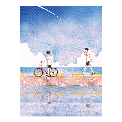 [PN09] Parknyam Hadori Sea Postcard - Parknyam__korean_sticker_stationery
