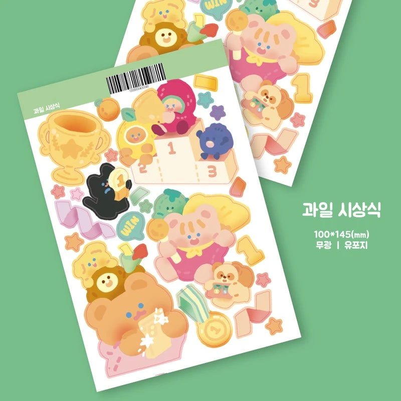 [PO02] Poku Poku Studio Fruit Sports Day Sticker - Poku Poku Studio_PO02 - Pack_korean_sticker_stationery