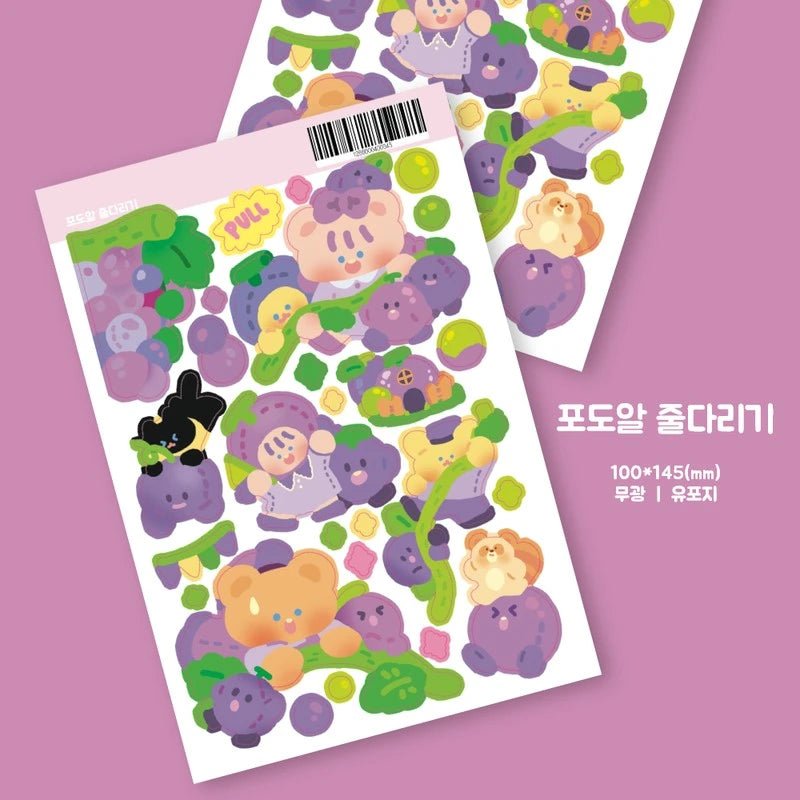 [PO02] Poku Poku Studio Fruit Sports Day Sticker - Poku Poku Studio_PO02 - Pack_korean_sticker_stationery