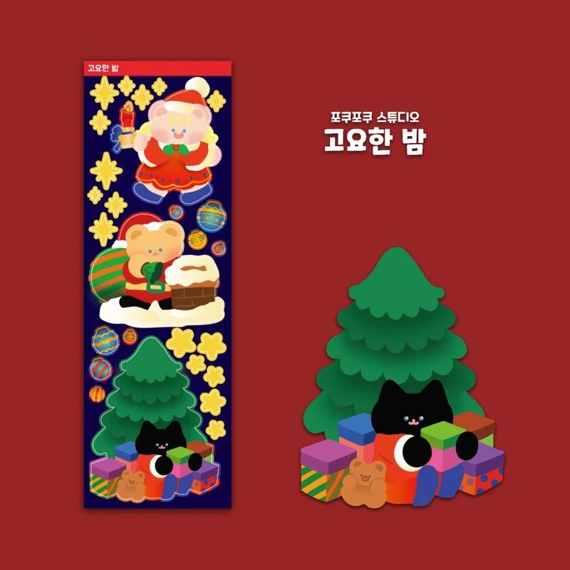 [PO07] Poku Poku Studio 2021 Christmas Sticker Sheet Pack A - Poku Poku Studio_PO07S4 - Silent Night_korean_sticker_stationery