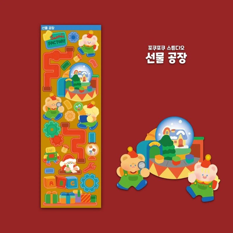 [PO07] Poku Poku Studio 2021 Christmas Sticker Sheet Pack A - Poku Poku Studio_PO07S2 - Gift Factory_korean_sticker_stationery