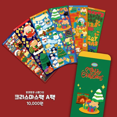 [PO07] Poku Poku Studio 2021 Christmas Sticker Sheet Pack A - Poku Poku Studio_PO07 - Pack_korean_sticker_stationery