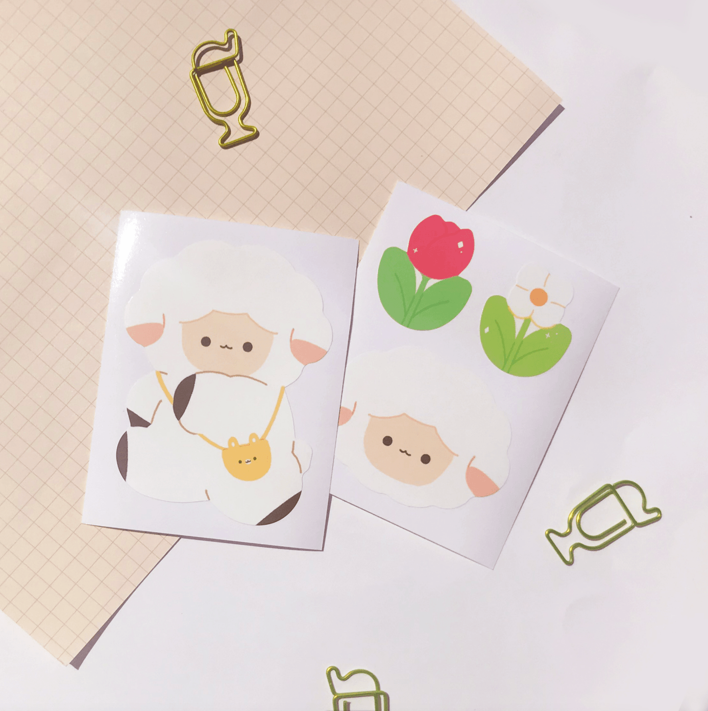 [PP02] Pompomroom Removable Sticker (options) - Pompomroom_PP11S4 - Lamb_korean_sticker_stationery