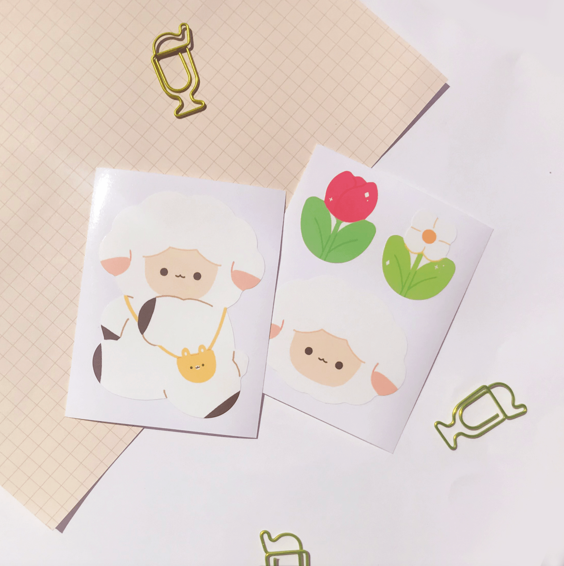 [PP02] Pompomroom Removable Sticker (options) - Pompomroom_PP11S4 - Lamb_korean_sticker_stationery