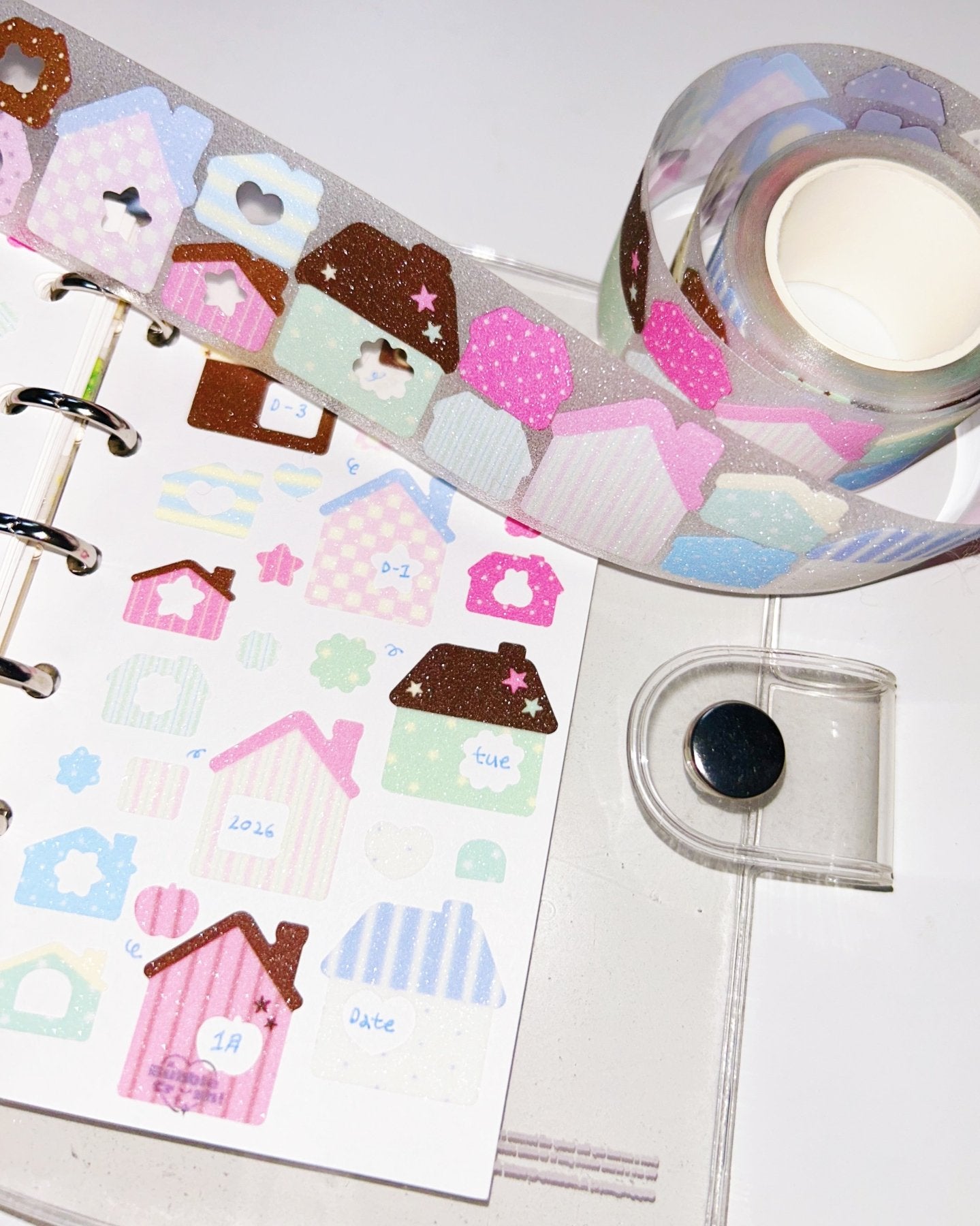 [PP03] NEW Pompomroom 'I Love My House' Kisscut Masking Tape - Pompomroom__korean_sticker_stationery