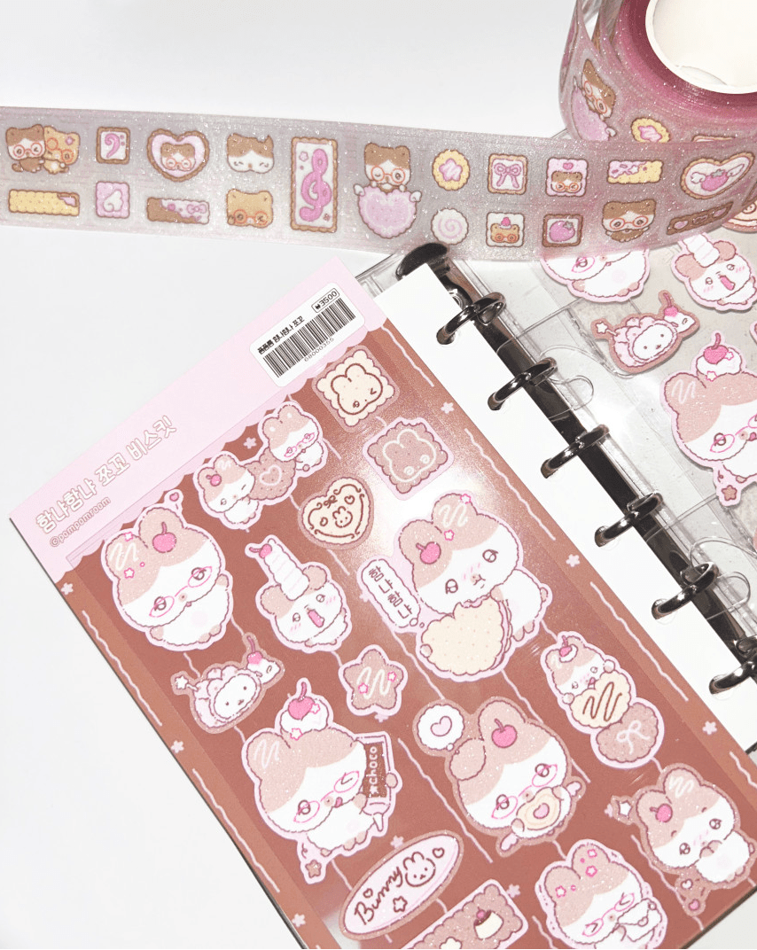 [PP05] NEW Pompomroom 'Yum Yum Chocolate Biscuit' Sticker Sheet - Pompomroom__korean_sticker_stationery