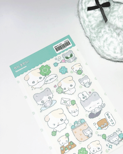 [PP06] NEW Pompomroom 'Lucky! Super Lucky!' Sticker Sheet - Pompomroom__korean_sticker_stationery