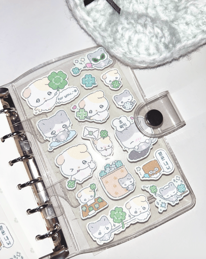 [PP06] NEW Pompomroom 'Lucky! Super Lucky!' Sticker Sheet - Pompomroom__korean_sticker_stationery