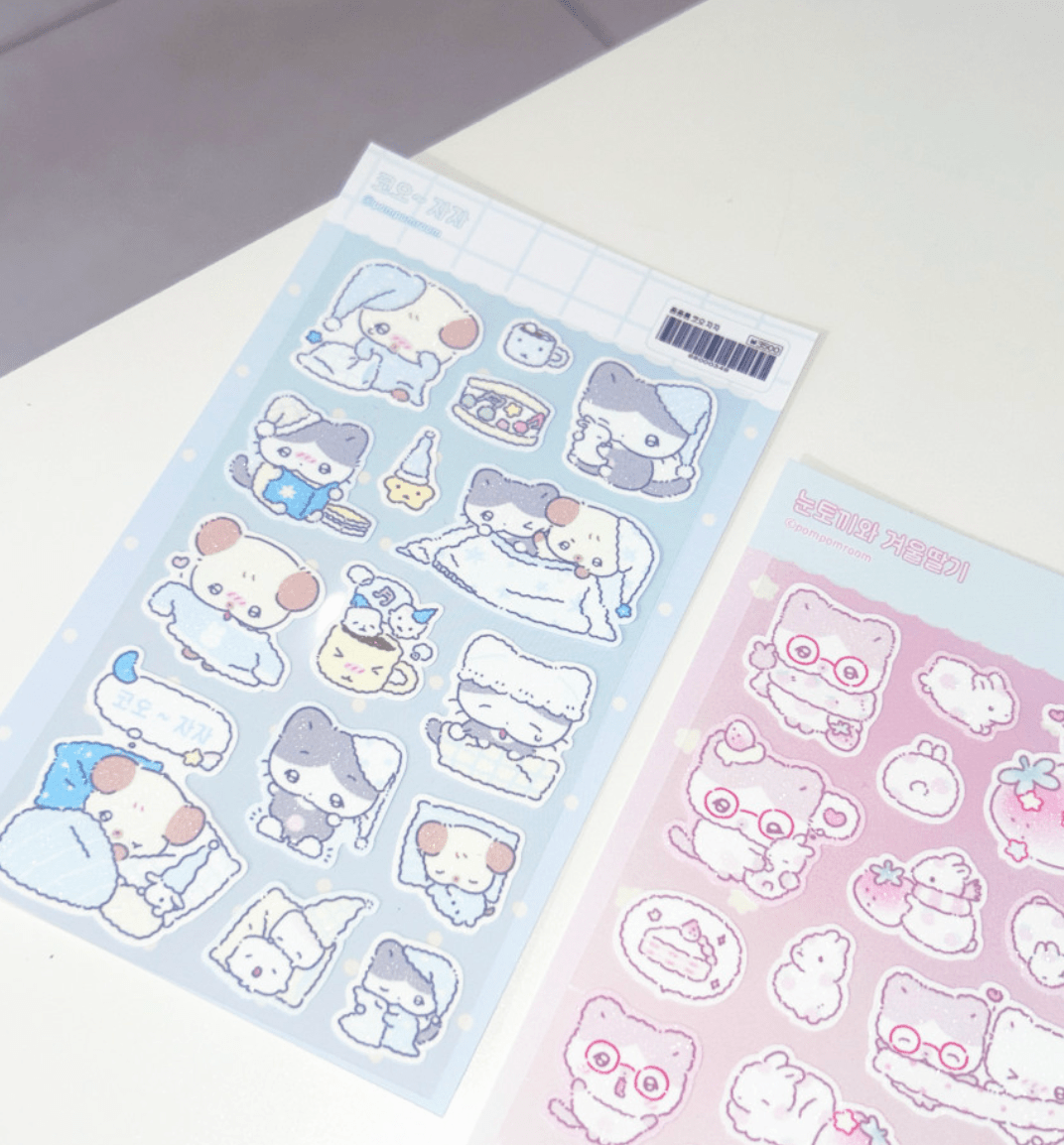 [PP08] NEW Pompomroom 'Let's Sleep' Sticker Sheet - Pompomroom__korean_sticker_stationery