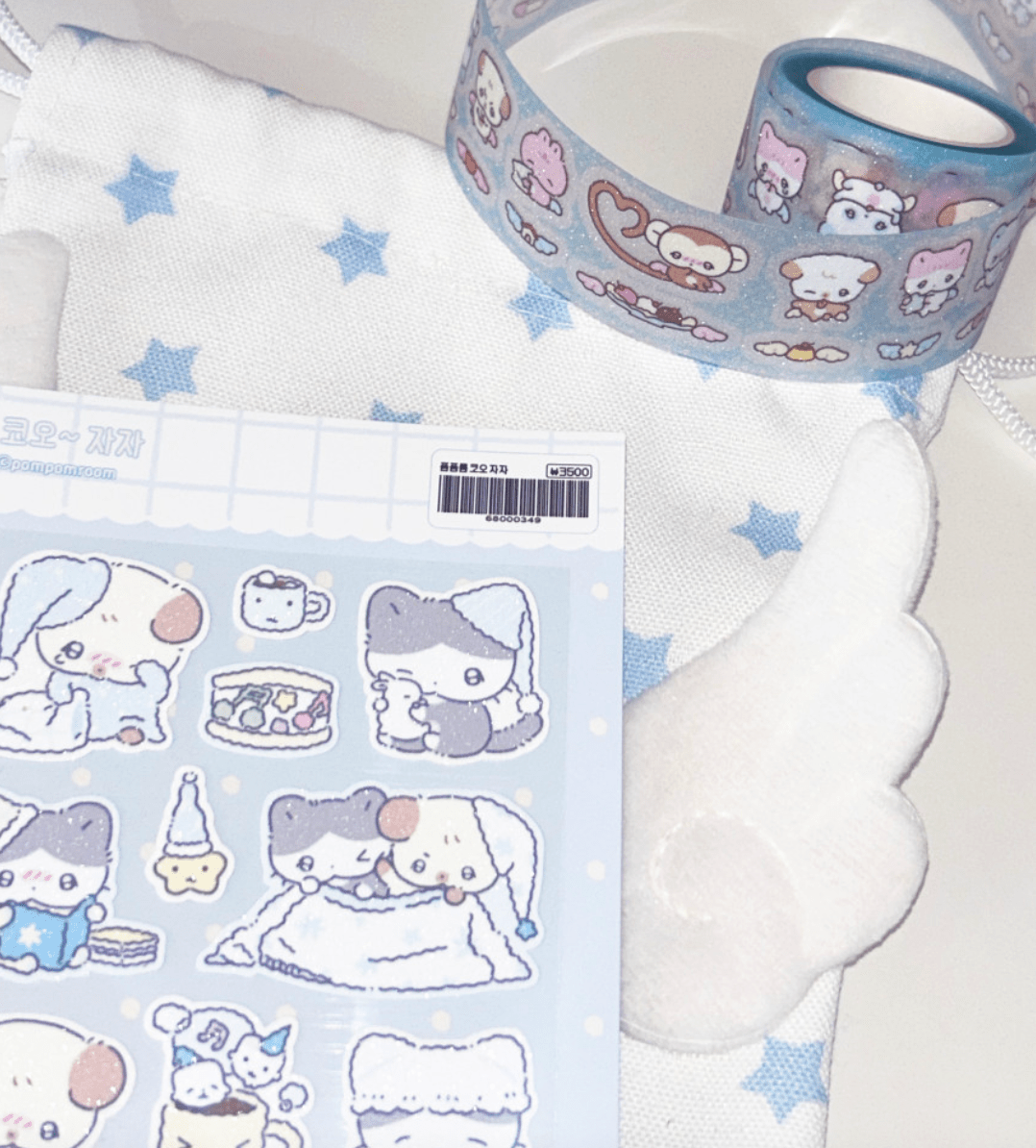 [PP08] NEW Pompomroom 'Let's Sleep' Sticker Sheet - Pompomroom__korean_sticker_stationery