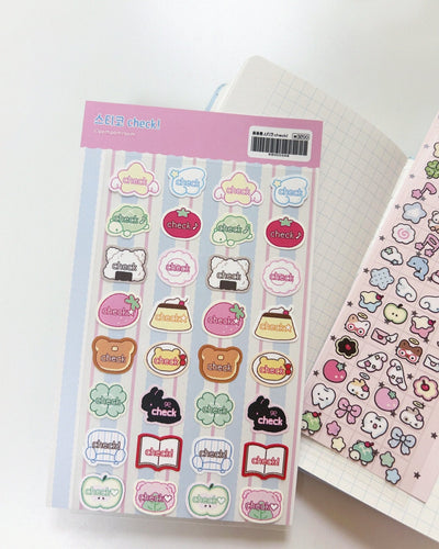 [PP12] NEW Pompomroom 'Sticker Check!' Sticker Sheet - Pompomroom__korean_sticker_stationery