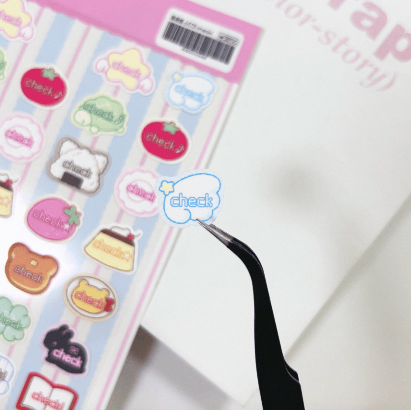 [PP12] NEW Pompomroom 'Sticker Check!' Sticker Sheet - Pompomroom__korean_sticker_stationery