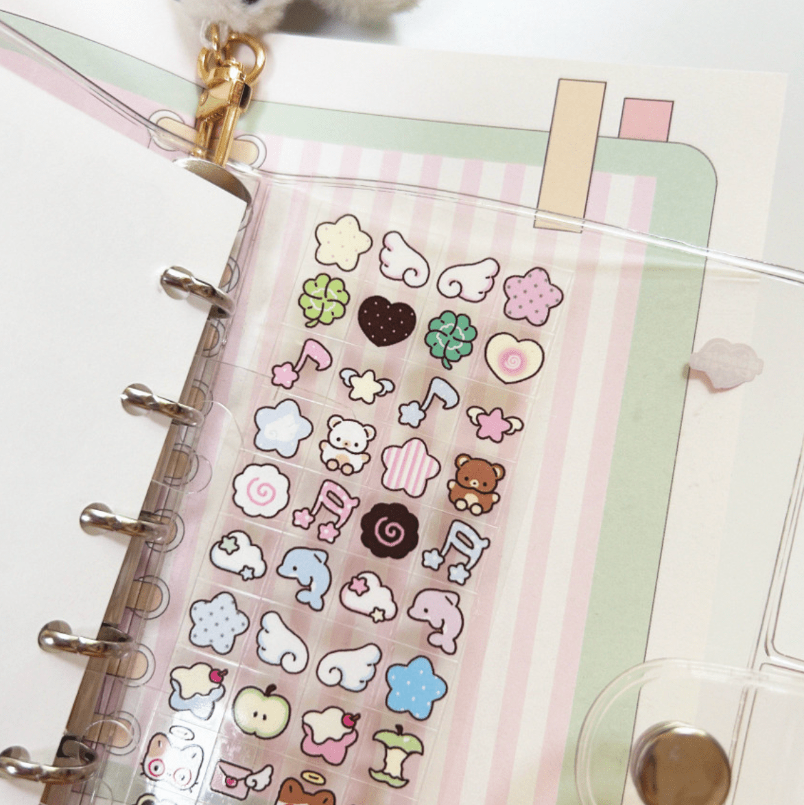 [PP13] NEW Pompomroom 'Diary Square' Clear Sticker Sheet - Pompomroom__korean_sticker_stationery