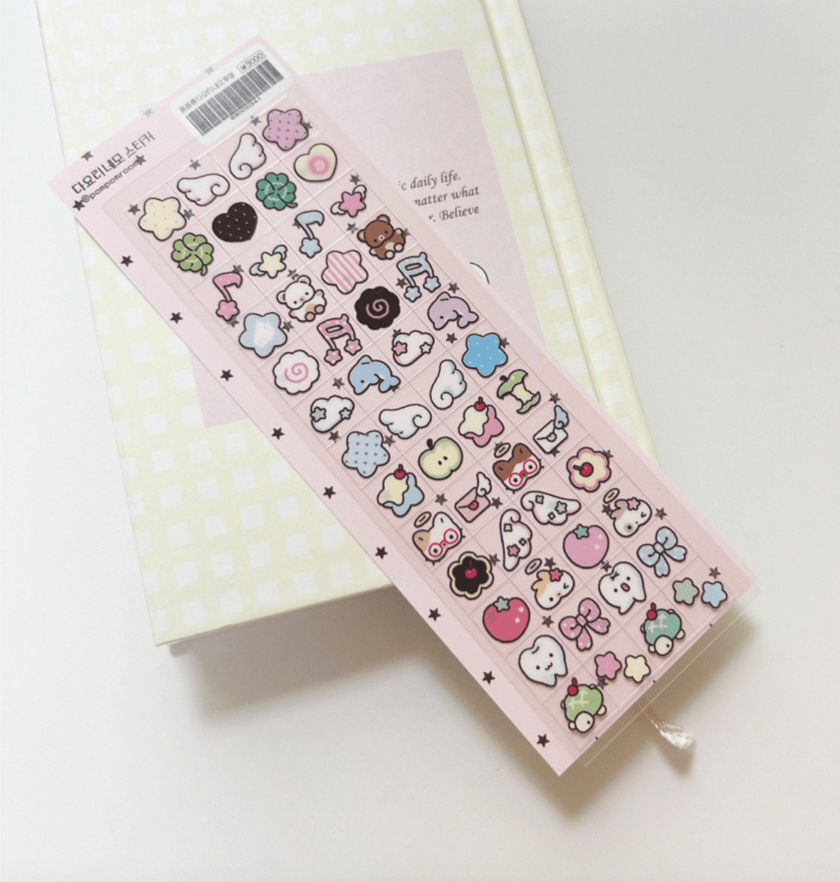 [PP13] NEW Pompomroom 'Diary Square' Clear Sticker Sheet - Pompomroom__korean_sticker_stationery