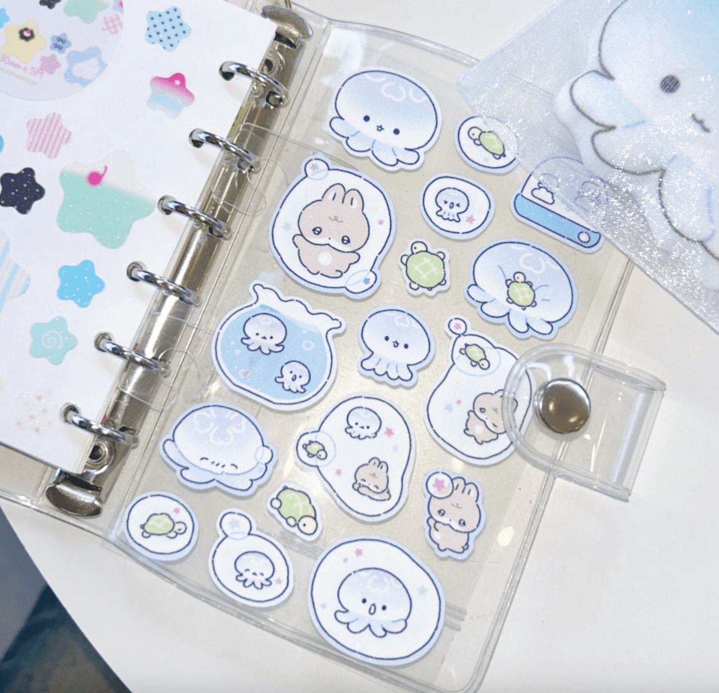 [PP18] NEW Pompomroom 'Jelly Fish' Sugar Glitter Sticker Sheet - Pompomroom__korean_sticker_stationery