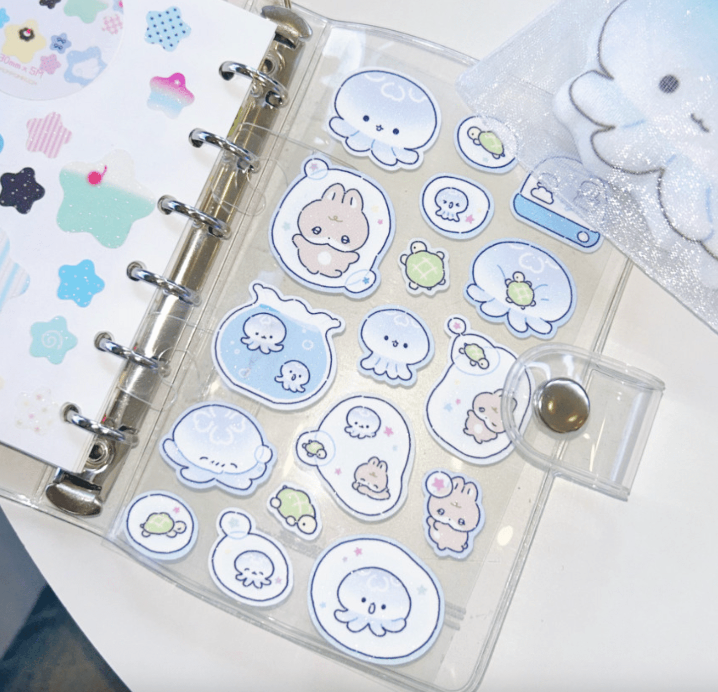 [PP18] NEW Pompomroom 'Jelly Fish' Sugar Glitter Sticker Sheet - Pompomroom__korean_sticker_stationery