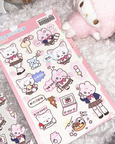 [PP21] NEW Pompomroom 'Chaotic Long Leg Friends' Sticker Sheet - Pompomroom__korean_sticker_stationery