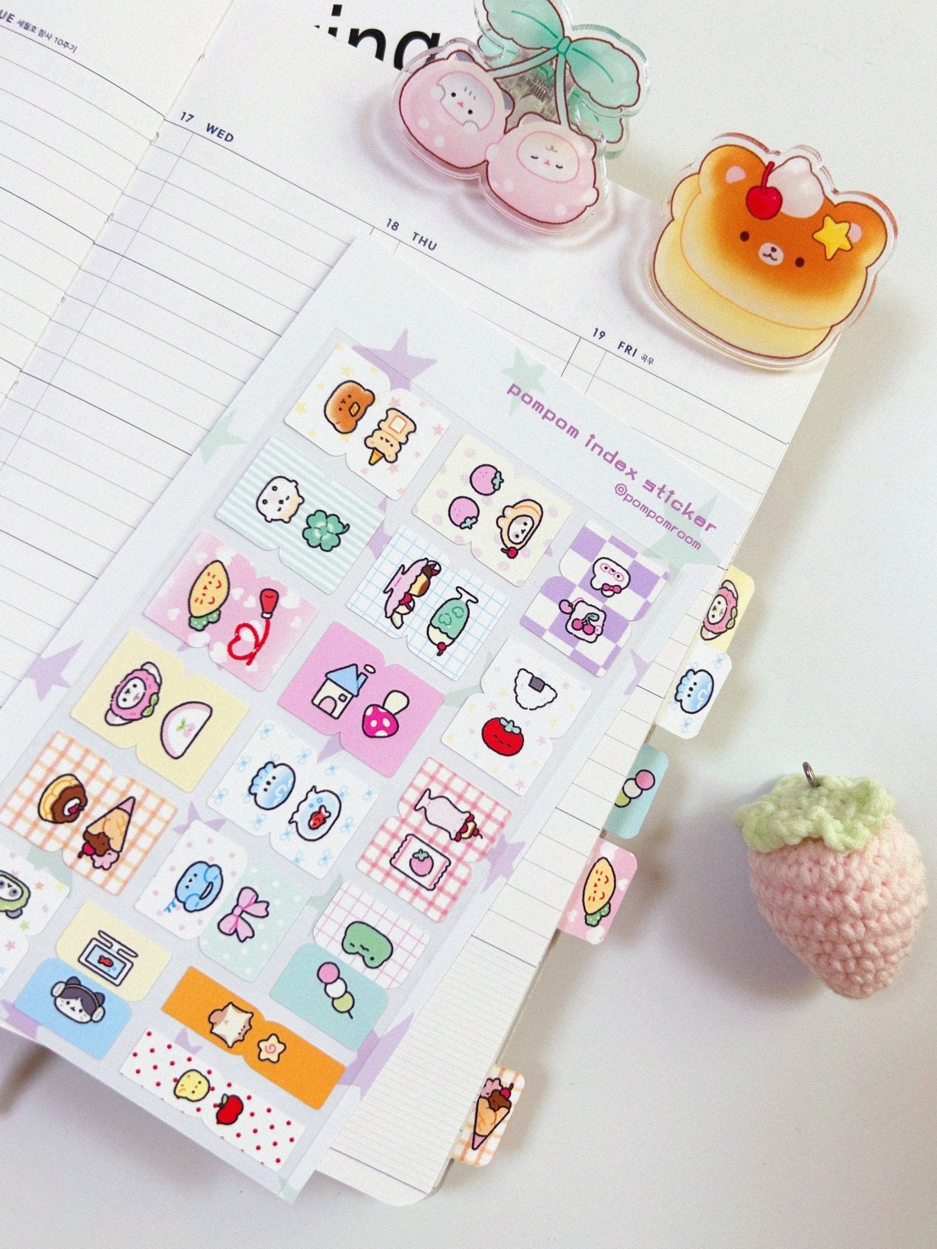 [PP22] NEW Pompomroom 'Index' Sticker Sheet - Pompomroom__korean_sticker_stationery