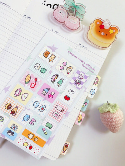 [PP22] NEW Pompomroom 'Index' Sticker Sheet - Pompomroom__korean_sticker_stationery