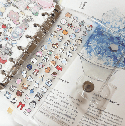 [PP25] NEW Pompomroom 'Winter Square' Clear Sticker Sheet - Pompomroom__korean_sticker_stationery