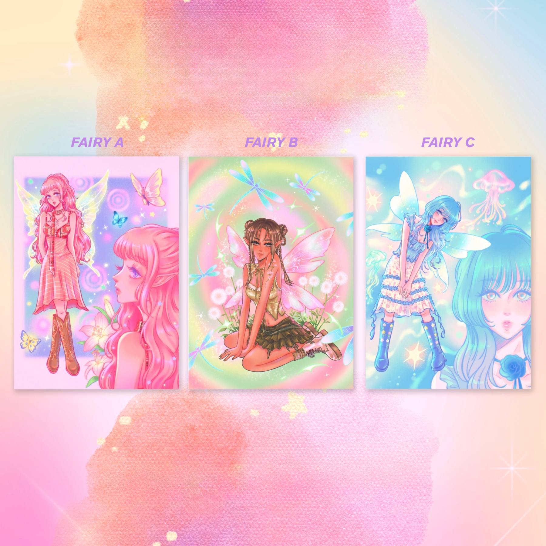 [PT01] Paerytopia Postcards (options) - Paerytopia_PT01S1 - Fairy A_korean_sticker_stationery