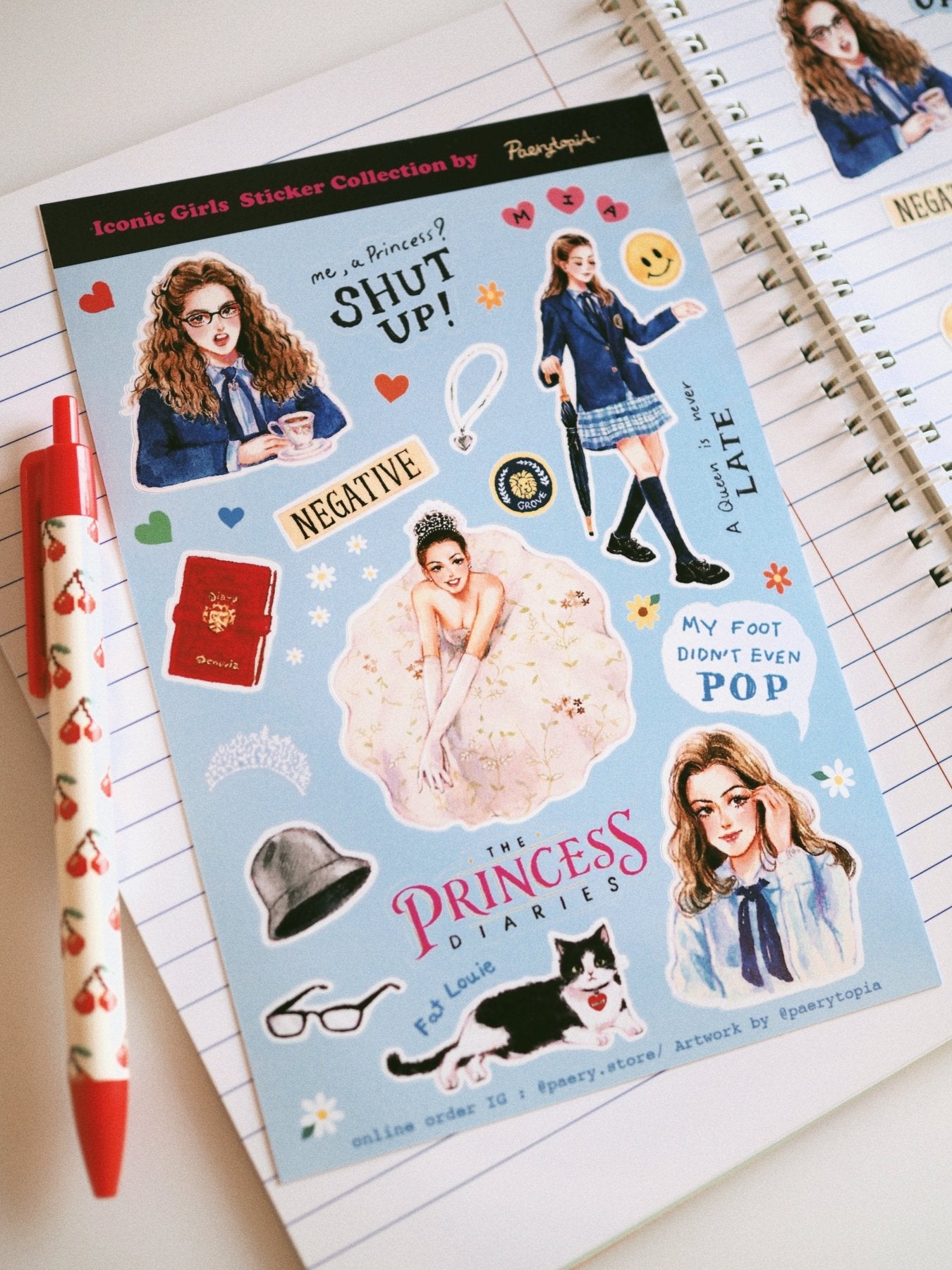 [PT02] Paerytopia Movie A6 Sticker Sheets (options) - Paerytopia_PT02S1 - Princess Diaries_korean_sticker_stationery