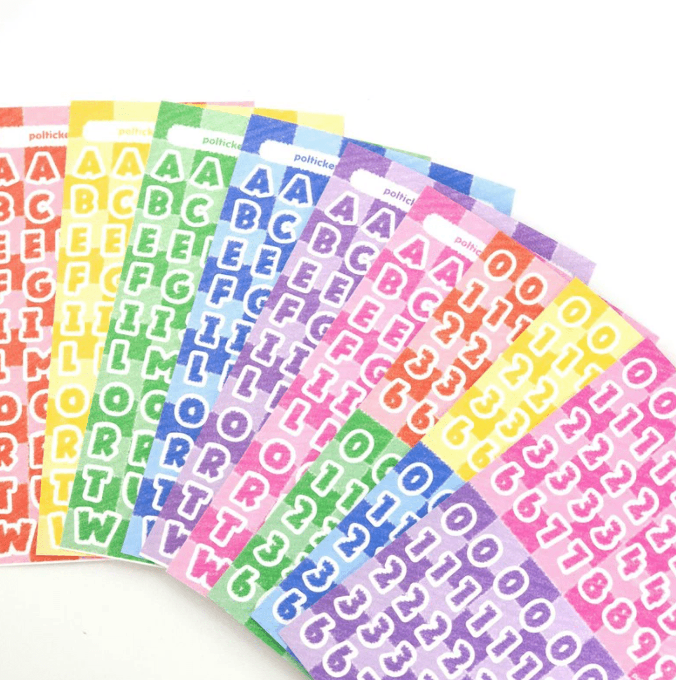 [PT02] Polticker 'Rug Alphabet' Sticker Sheets (options) - Polticker_PT02S1 - Red_korean_sticker_stationery