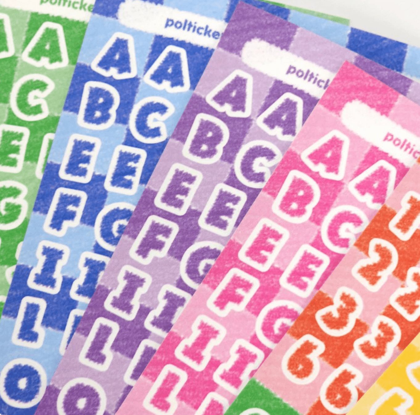 [PT02] Polticker 'Rug Alphabet' Sticker Sheets (options) - Polticker_PT02S1 - Red_korean_sticker_stationery