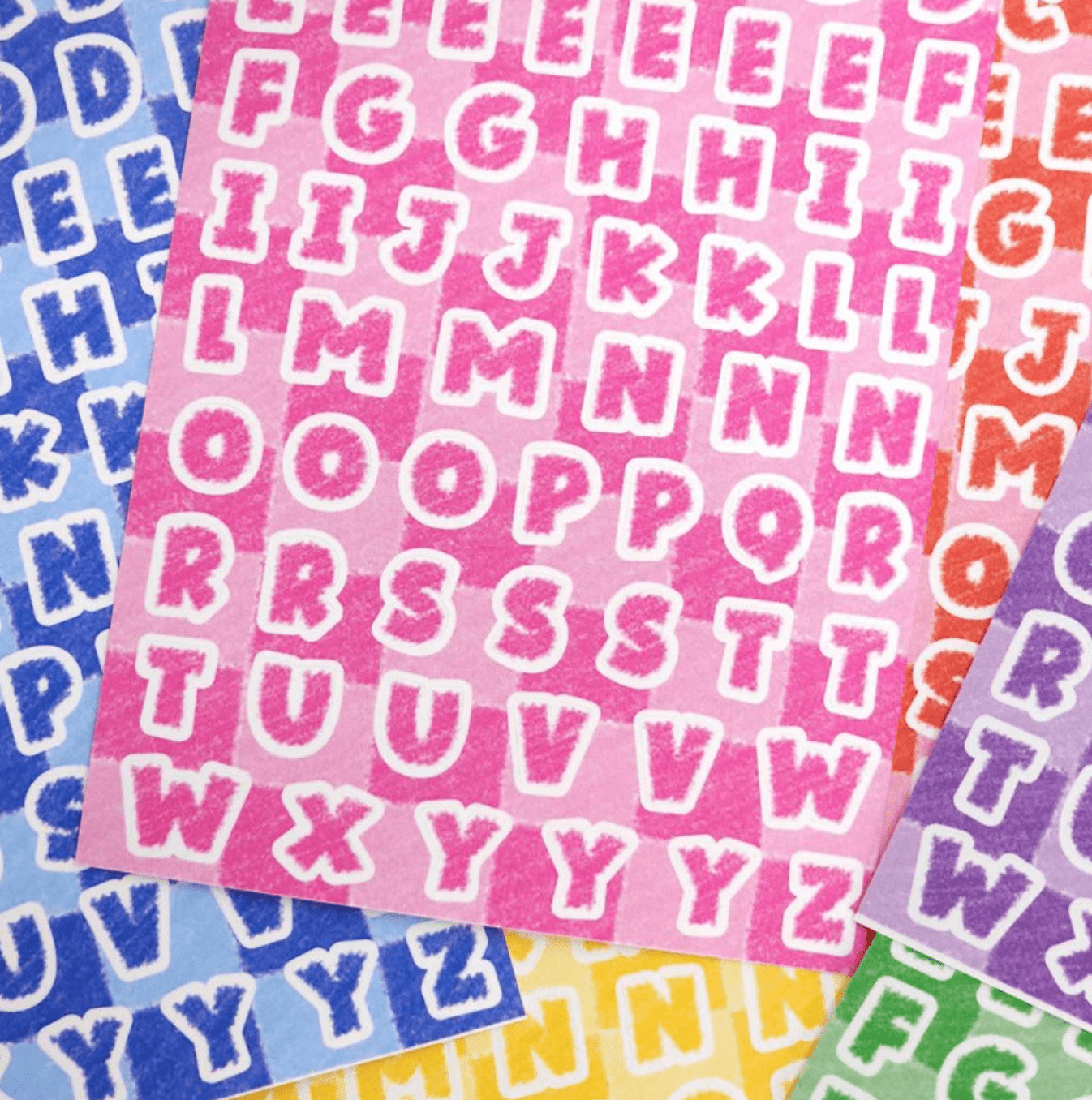 [PT02] Polticker 'Rug Alphabet' Sticker Sheets (options) - Polticker_PT02S1 - Red_korean_sticker_stationery