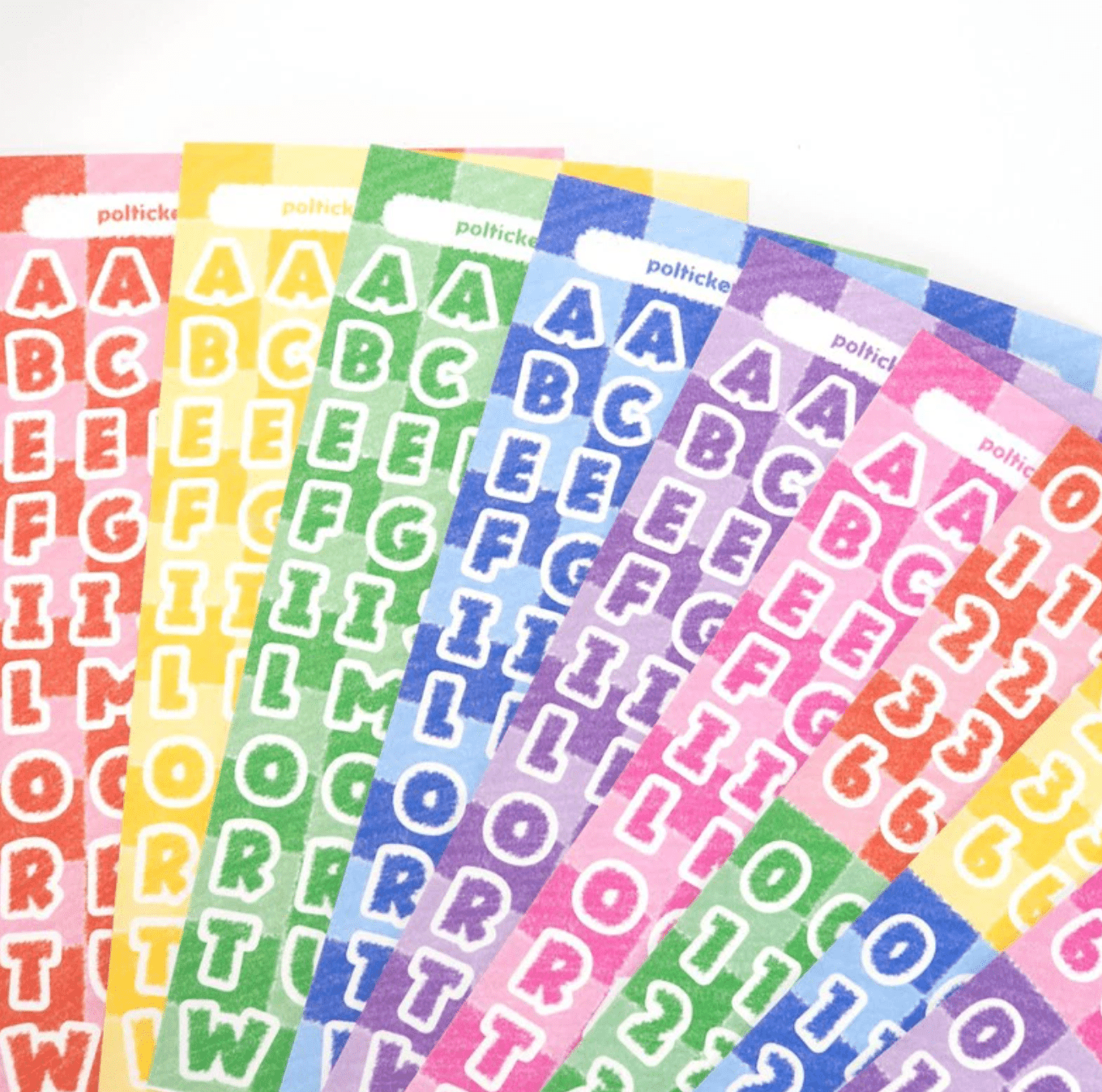 [PT02] Polticker 'Rug Alphabet' Sticker Sheets (options) - Polticker_PT02S1 - Red_korean_sticker_stationery
