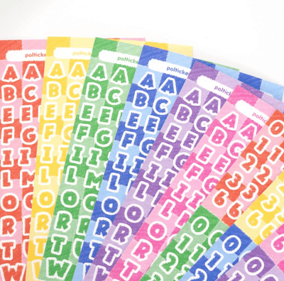 [PT02] Polticker 'Rug Alphabet' Sticker Sheets (options) - Polticker_PT02S1 - Red_korean_sticker_stationery