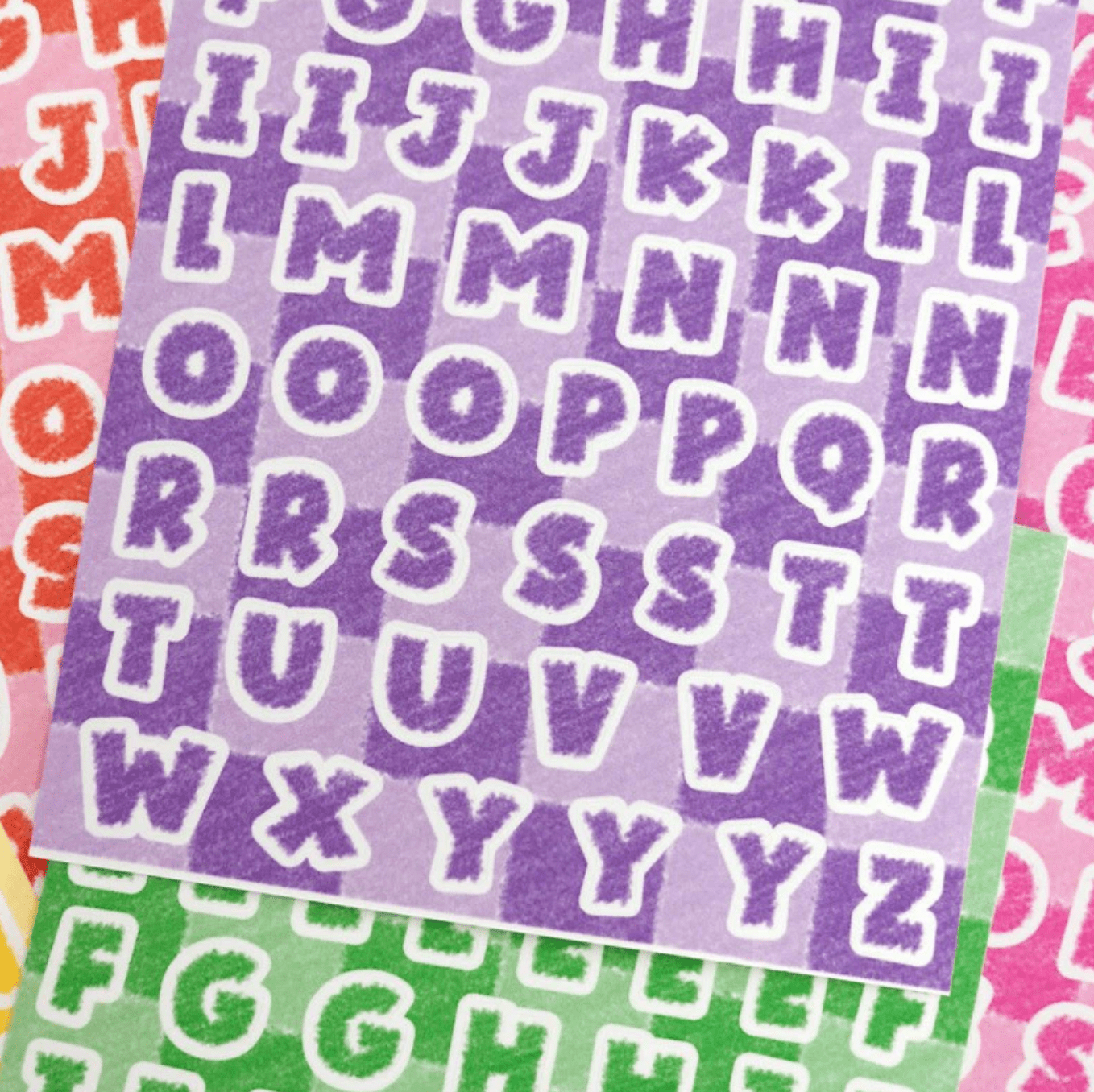 [PT02] Polticker 'Rug Alphabet' Sticker Sheets (options) - Polticker_PT02S1 - Red_korean_sticker_stationery